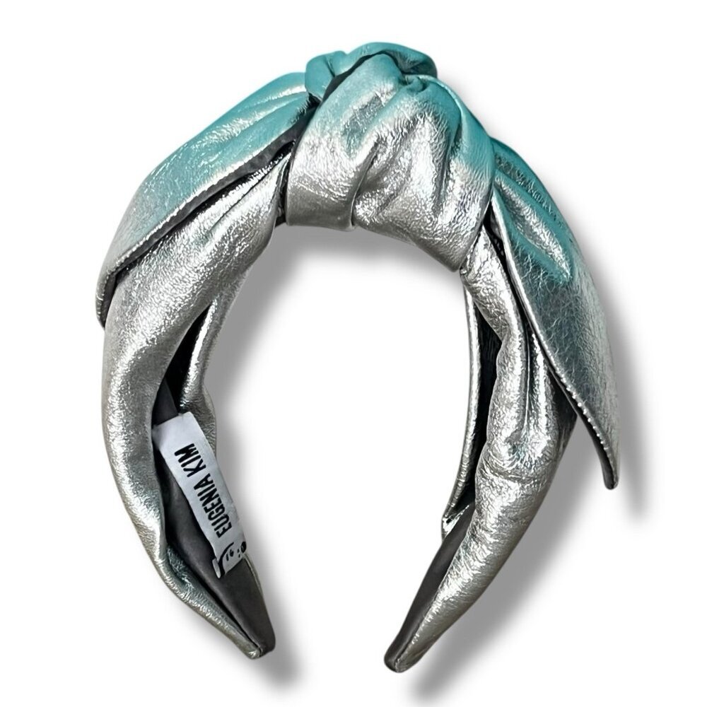 Eugenia Kim Phoebe Knotted Headband Silver Hair Accessory Design Tied Top Knot